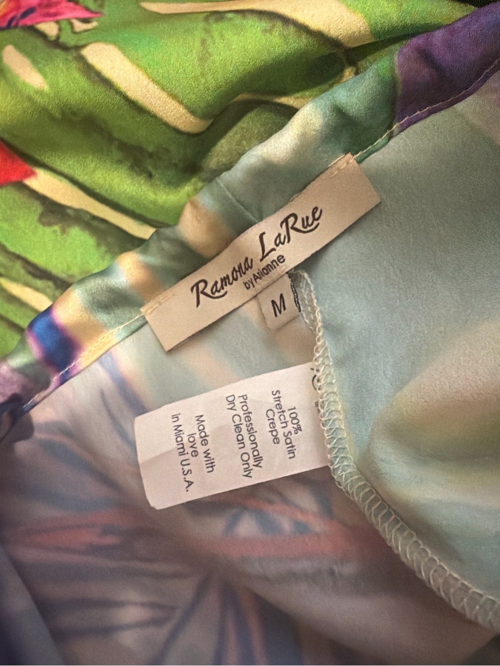 Ramona LaRue by Arianne Tropical Chiffon & Satin Crepe Pant Set – Size S/M NWOT - Picture 8 of 8